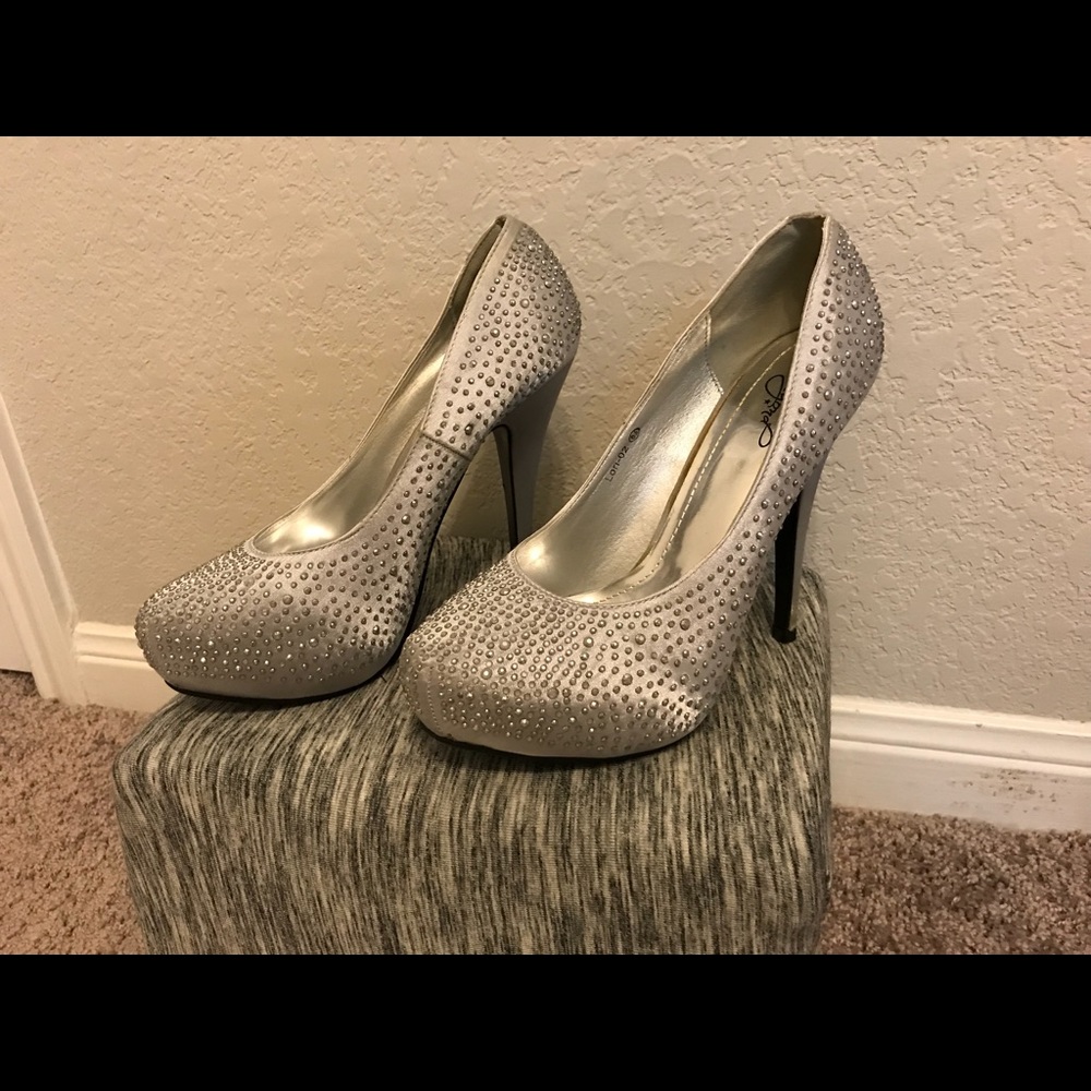 Silver Rhinestone Pumps - Picture 2 of 5